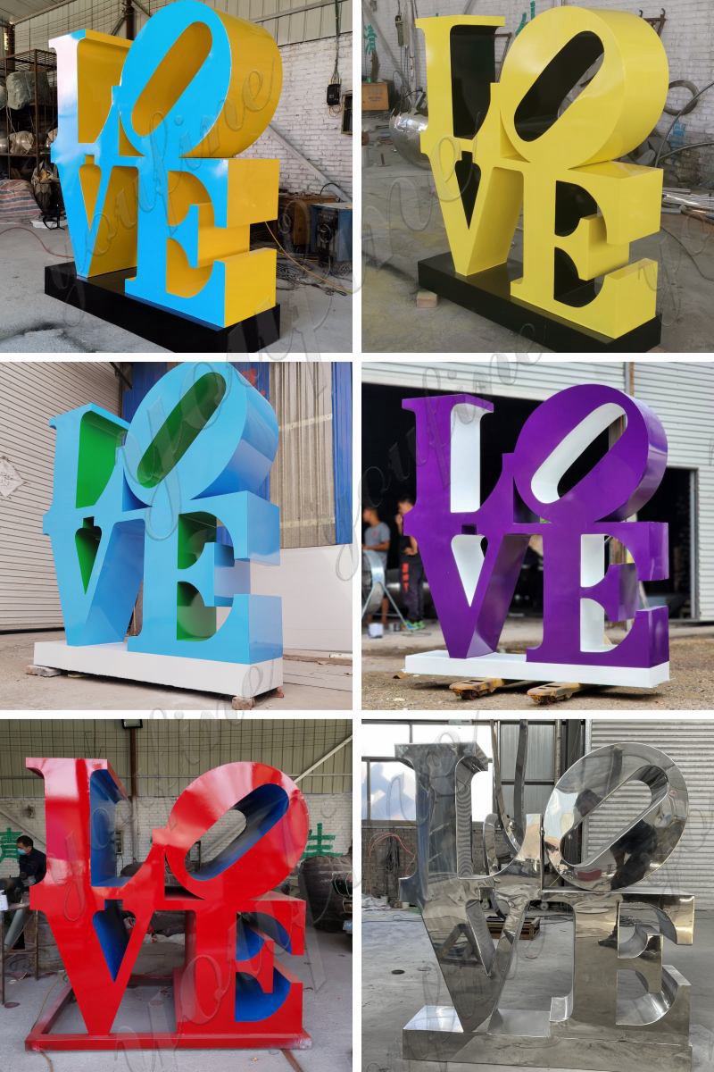 stainless steel love sculpture for sale