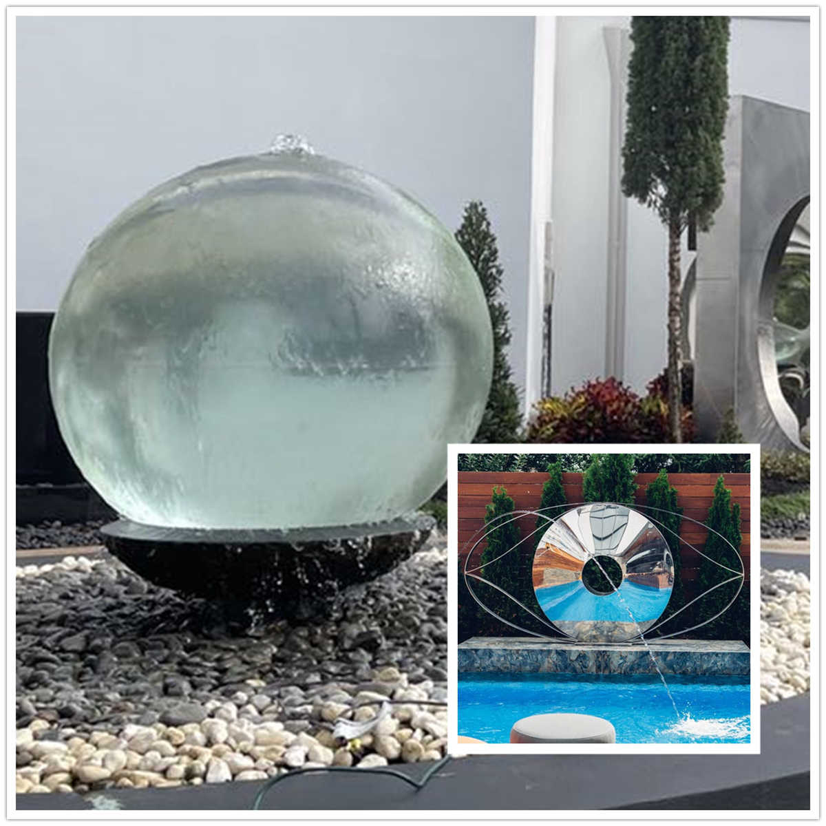 feedback of stainless steel sphere water feature-YouFine