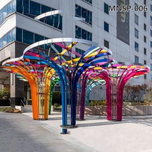 Painted Large Metal Tree Sculpture for Public Space Decor MNSP-006