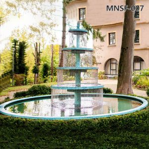 Patina Effect Stainless Steel Tier Water Feature Sculpture Garden Landscape