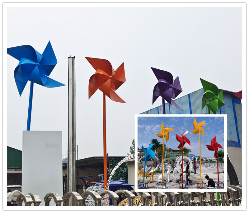 Painting Large Stainless Steel Wind Sculpture for Public MNS-033