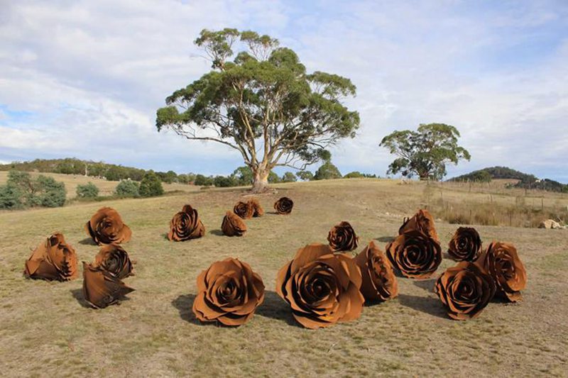 corten steel flower sculpture (2)