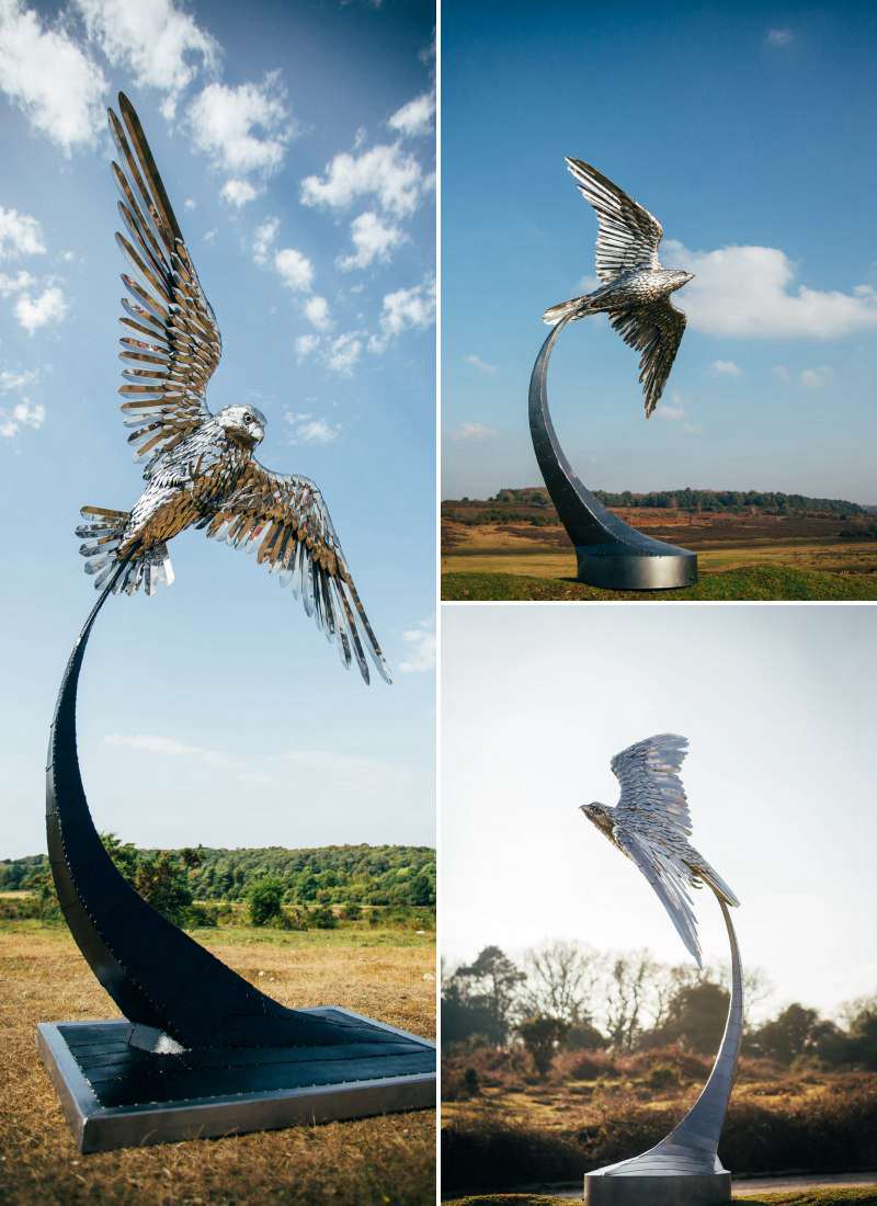 metal eagle sculpture