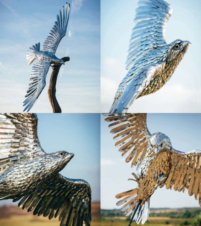 metal eagle statue