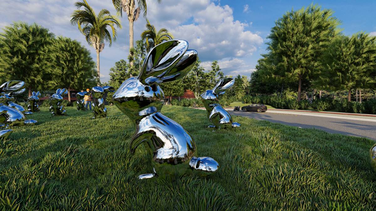 stainless steel rabbit sculpture (9)