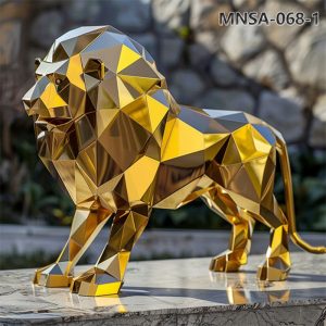 Geometric lion statue for sale (1)