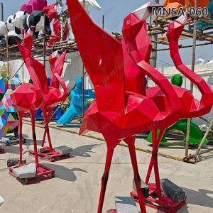 Metal Flamingo Statue for Outdoor (2)