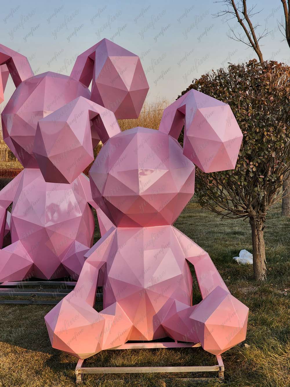 Pink Rabbit Sculptures (2)