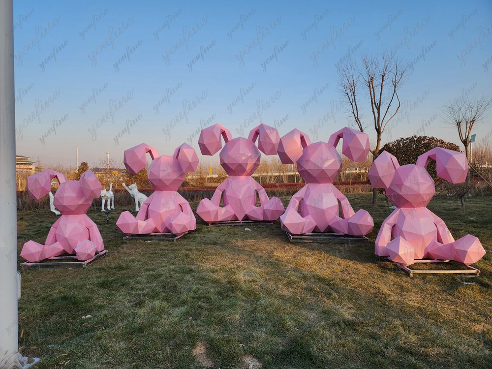 Pink Rabbit Sculptures (4)