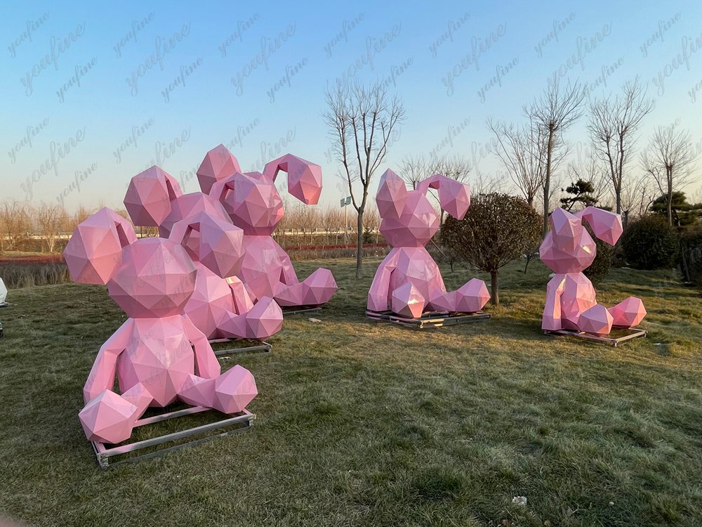 Pink Rabbit Sculptures (6)