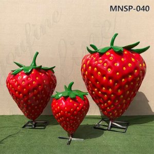 Stainless Steel Red Strawberry Sculpture (1)