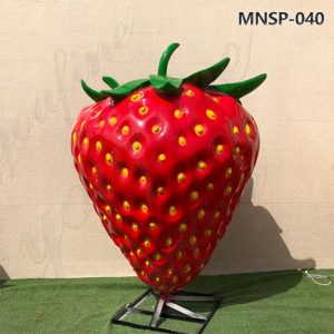 Stainless Steel Red Strawberry Sculpture (2)