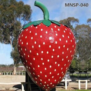 Stainless Steel Red Strawberry Sculpture (3)