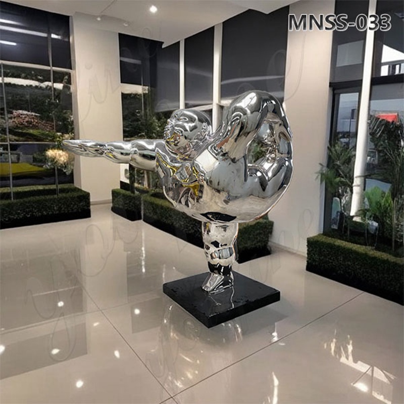 Mirror Modern Stainless Steel Fat Lady Sculpture Decor MNSS–033