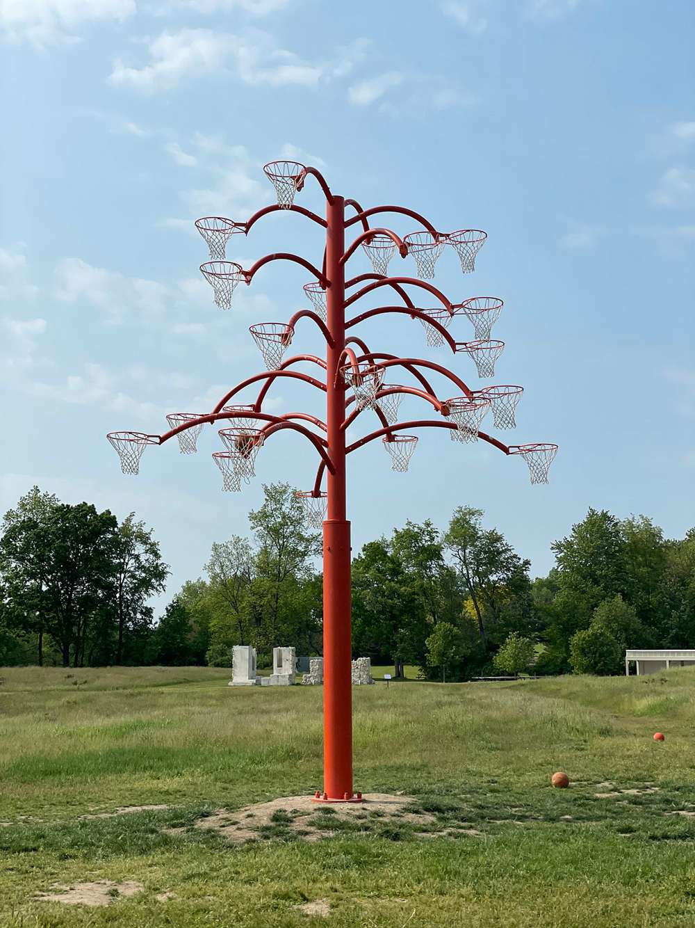 large metal basketball hoop art sculpture (1)