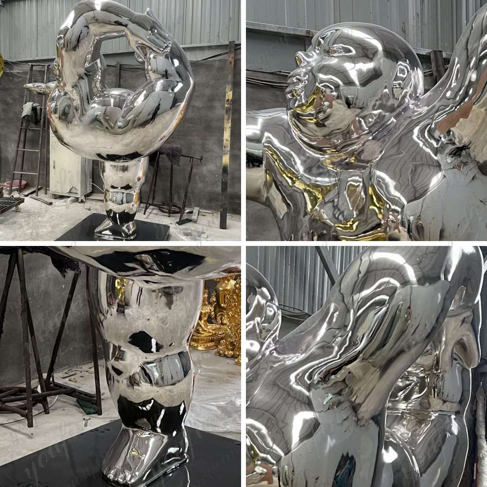 stainless steel fat lady sculpture (1)