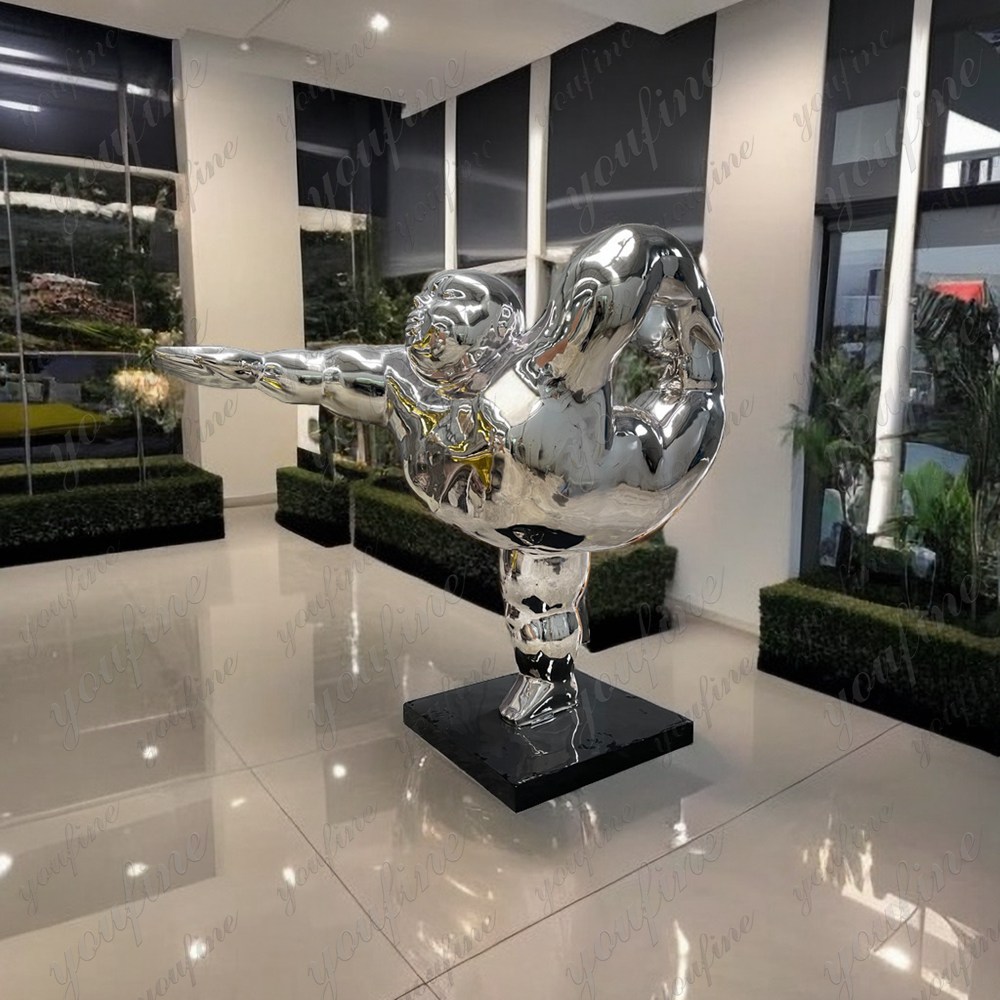 stainless steel fat lady sculpture (5)