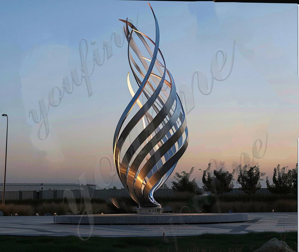 abstract flame garden sculpture  (1)