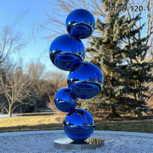 blue stainless steel ball sculpture (2)