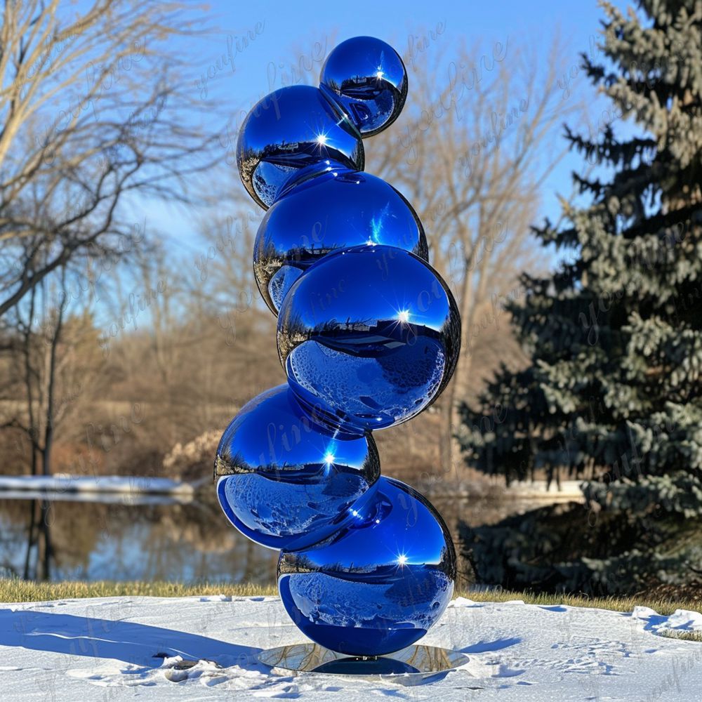 blue stainless steel ball sculpture for sale (1)