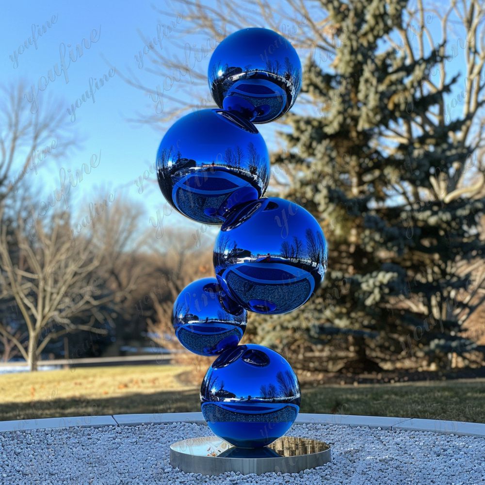 blue stainless steel ball sculpture for sale (2)