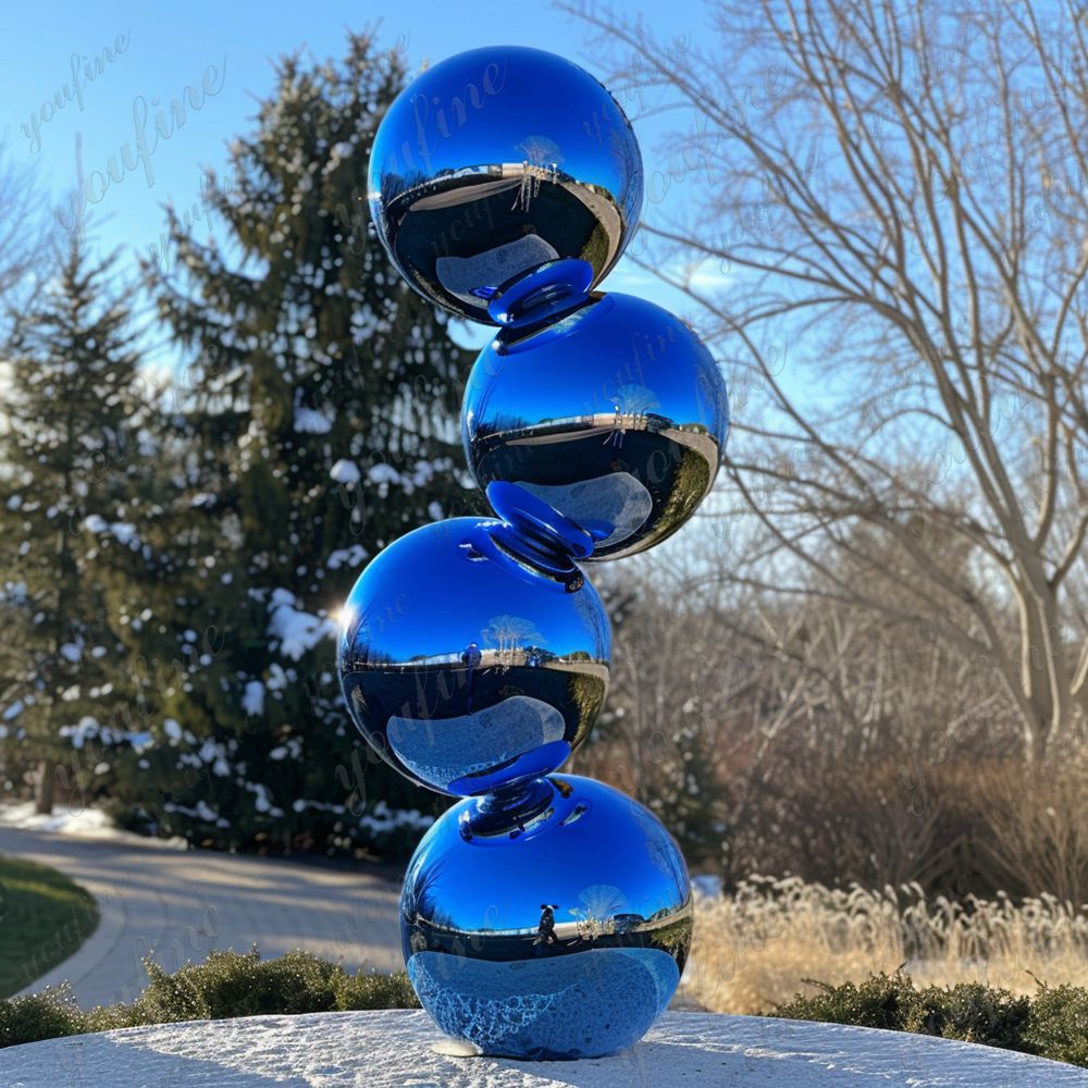 blue stainless steel ball sculpture for sale (3)