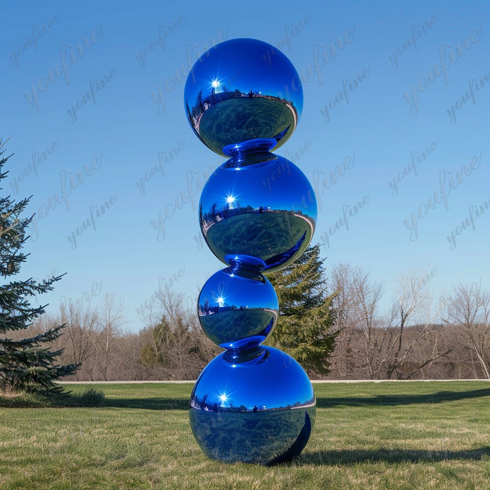 blue stainless steel ball sculpture for sale (4)