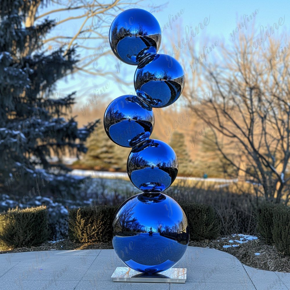 blue stainless steel ball sculpture for sale (8)