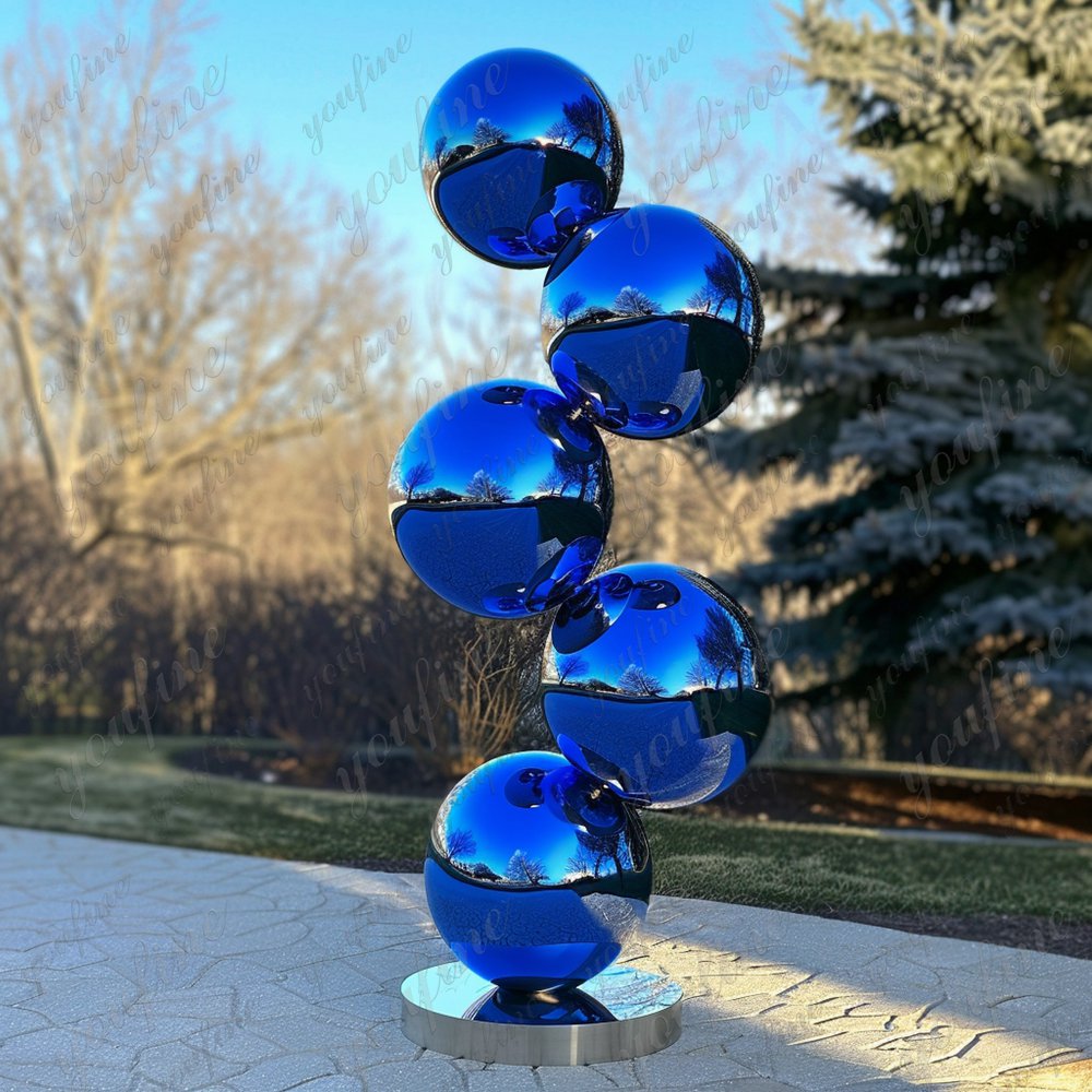 blue stainless steel ball sculpture for sale (9)