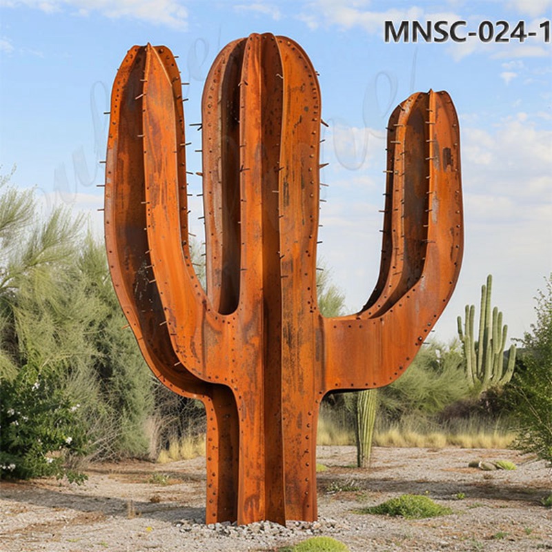 corten steel metal cactus sculpture (2)