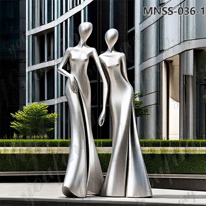 Mirror Stainless Steel Modern Woman Sculpture Decor MNSS-036