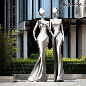 modern stainless steel woman sculpture (2)