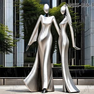 modern stainless steel woman sculpture (3)