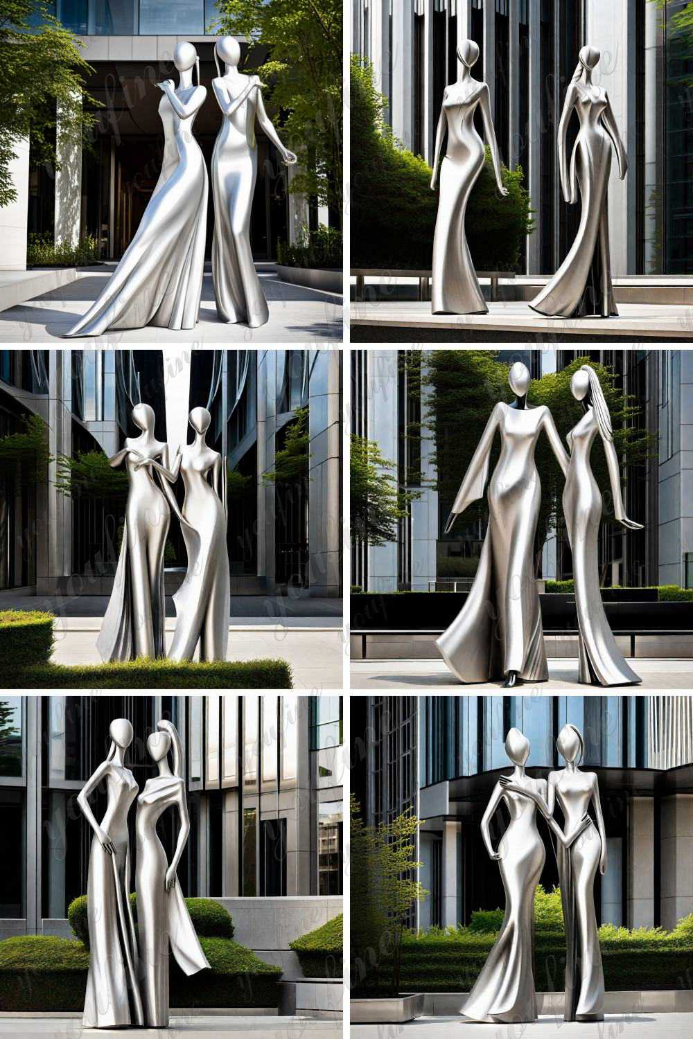 modern stainless steel women statues for public (1)