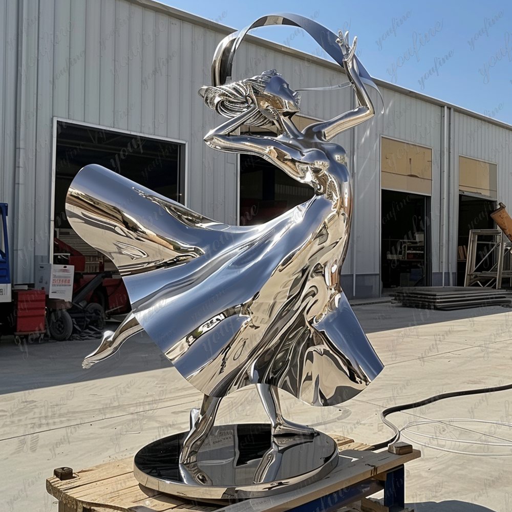 stainless steel dancing girl statue (2)