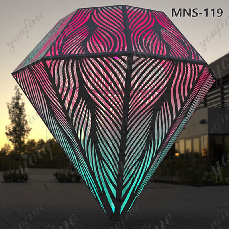 Large Modern Stainless Steel Diamond Sculptures Supplier MNS-119