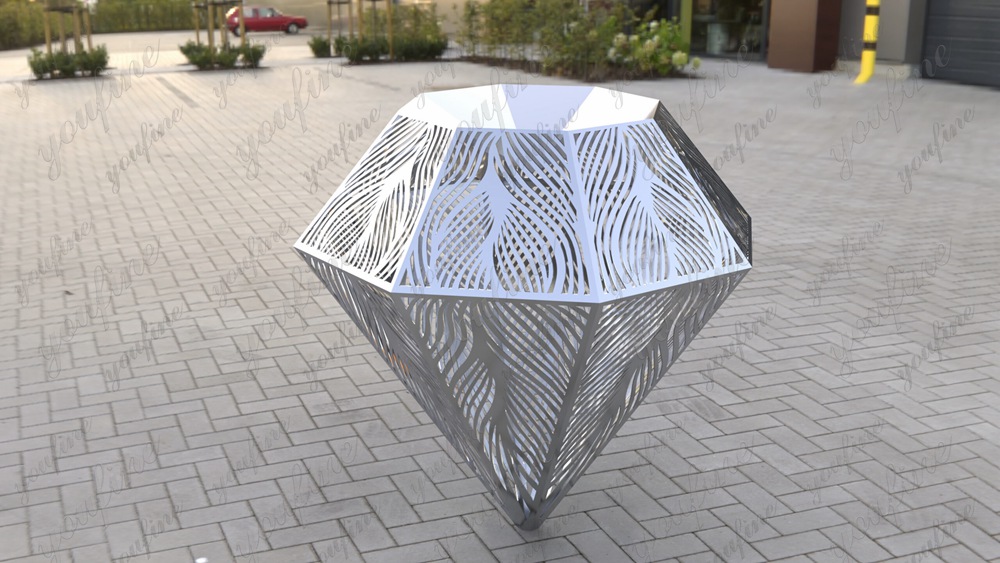 stainless steel diamond sculptures for garden (1)