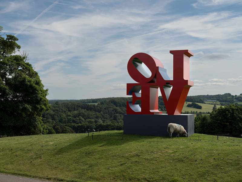 stainless steel love sculpture