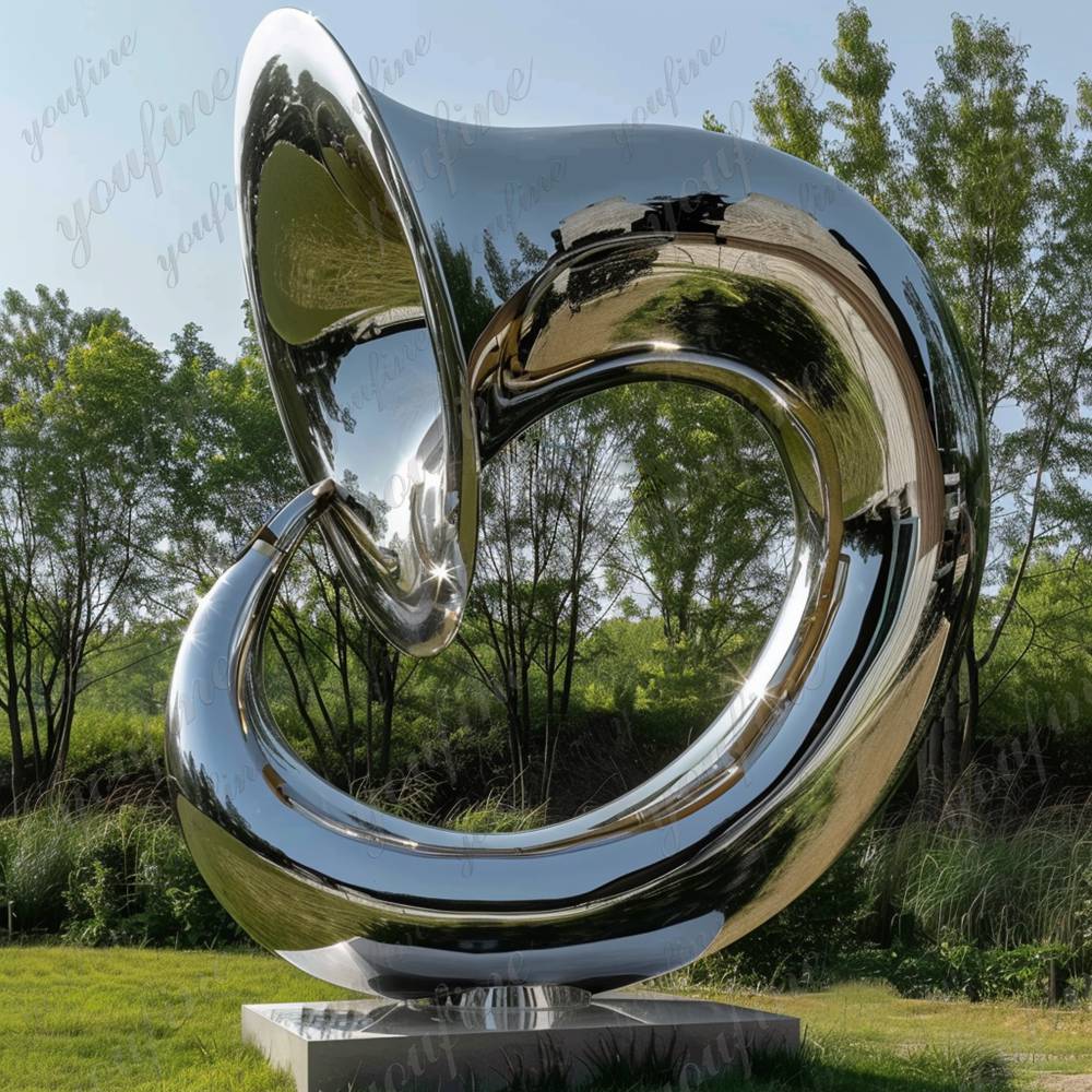 stainless steel trumpet sculpture (2)