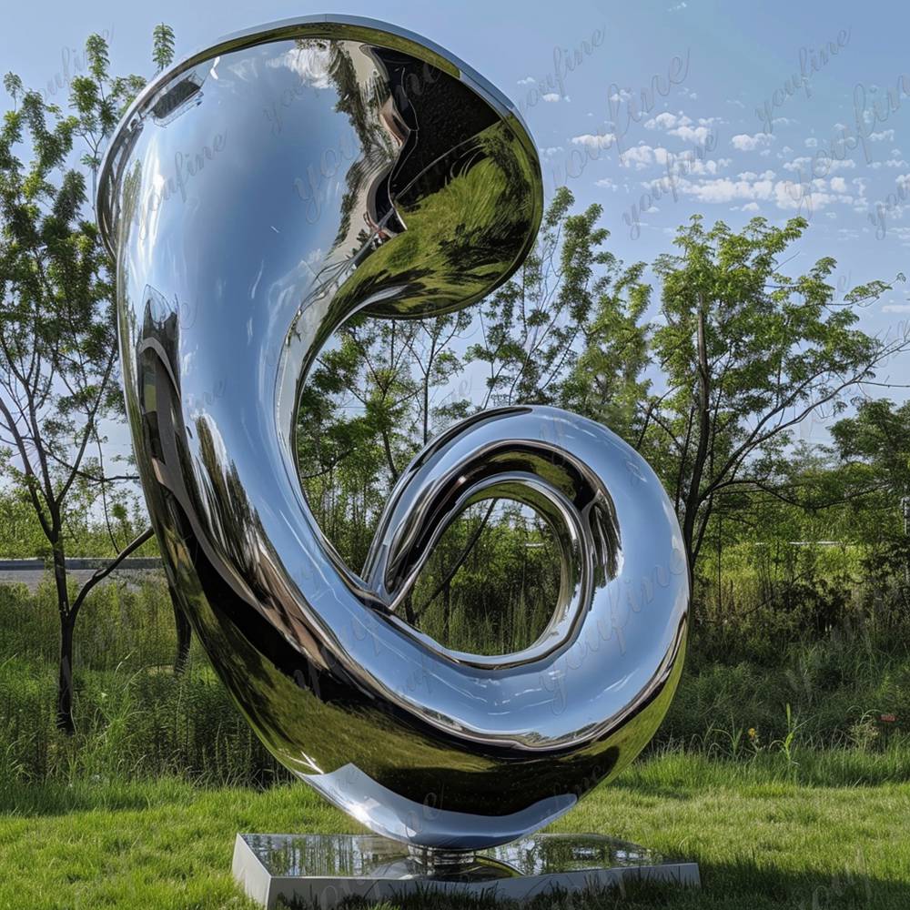 stainless steel trumpet sculpture (3)