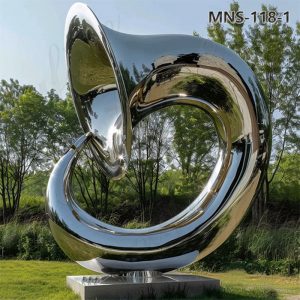 stainless steel trumpet sculpture for public (3)