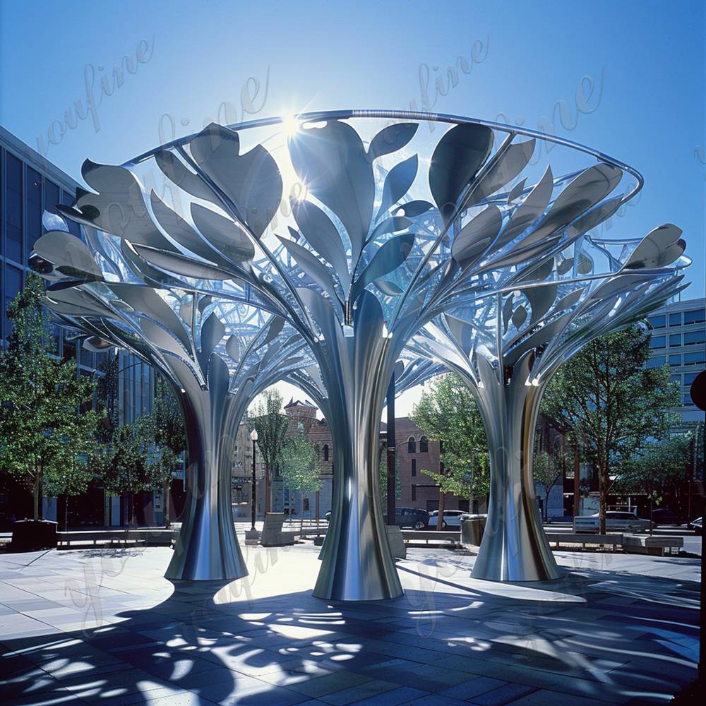 tall metal tree sculpture