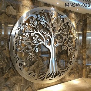 Metal Tree Sculpture Wall Hanging Art Decor (1)