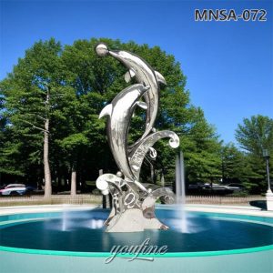 metal dolphin outdoor water fountain (4)