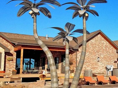 Metal Outdoor Palm Tree Sculpture: Feel the Never Fades Tropical Atmosphere