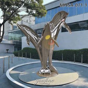 outdoor stainless steel dolphin sculpture (1)