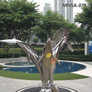 outdoor stainless steel dolphin sculpture (2)