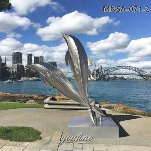 outdoor stainless steel dolphin sculpture (4)