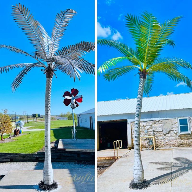 stainless steel palm tree sculpture for outdoor (1)