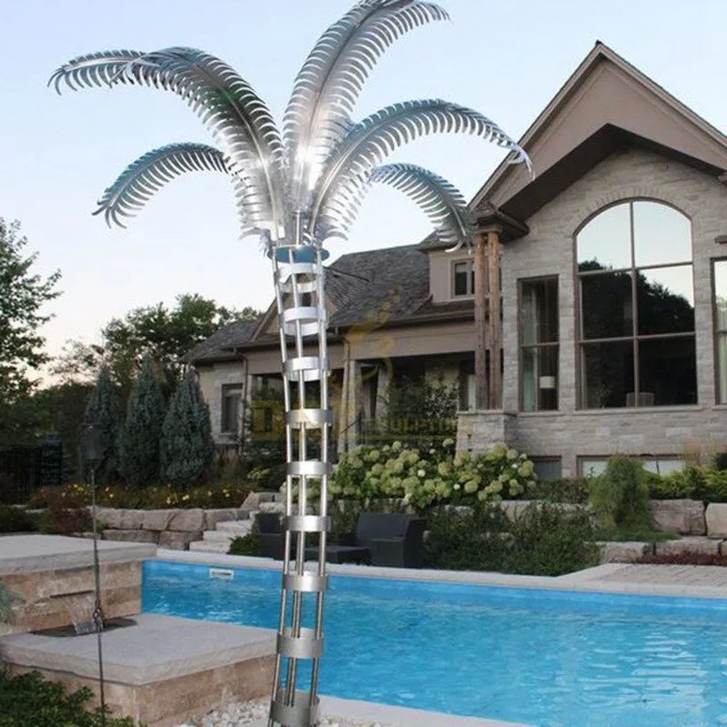 stainless steel palm tree sculpture for outdoor (3)